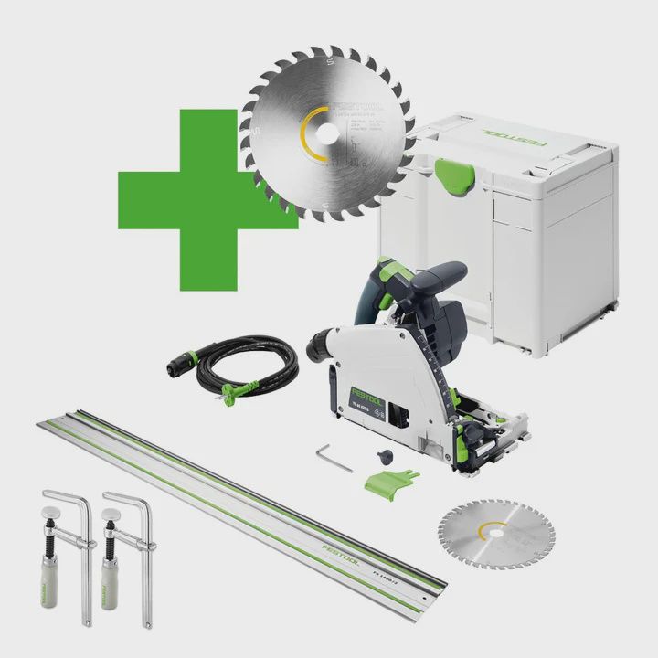 Festool TS 60 K-Plus Master Edition 230V GB Circular Plunge-Cut Saw - 577849 With FS 1400/2 Lt Edt FSZ