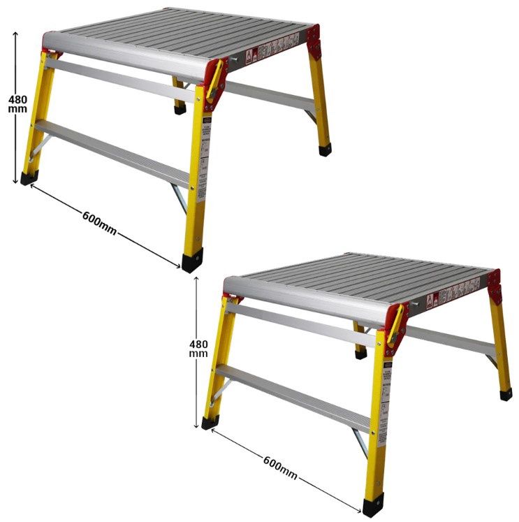 Excel 600 x 600mm Fibreglass Heavy Duty Platform Folding Hop Up Pack of 2