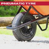 Excel Heavy Duty 100L Wheelbarrow HDPE Plastic Tray Extra Puncture Proof Wheel