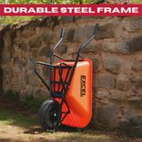 Excel Heavy Duty 100L Wheelbarrow HDPE Plastic Tray Extra Puncture Proof Wheel