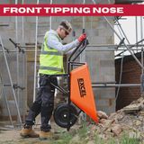 Excel Heavy Duty 100L Wheelbarrow HDPE Plastic Tray Extra Puncture Proof Wheel