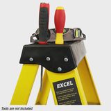 Excel Heavy Duty Fibreglass 4 Tread Ladder with 3 Step Hop Up Ladder