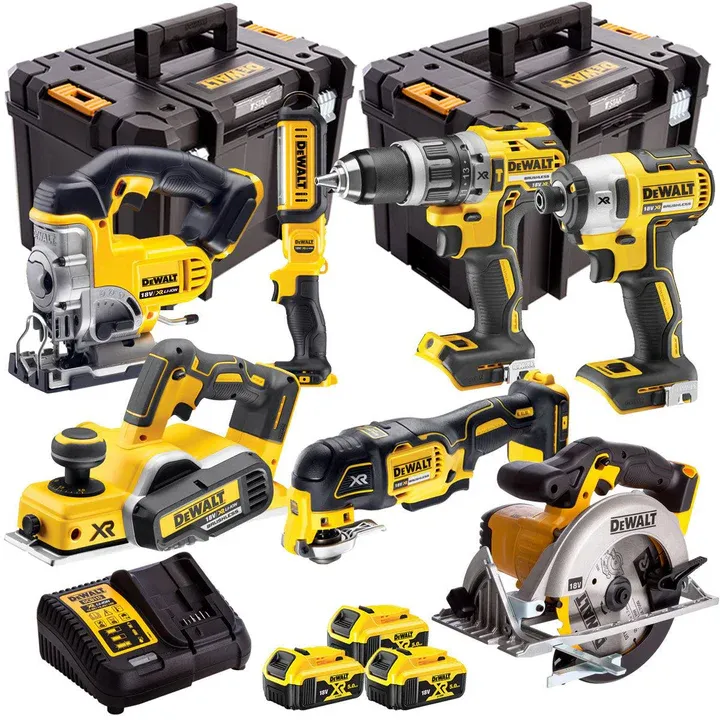 Dewalt 18V 7 Piece Power Tool Kit with 3 x 5.0Ah Batteries and Charger (DBR KIT)