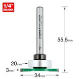Trend 3mm Cut x 7mm Depth Weatherseal Groover C213AX1/4TC