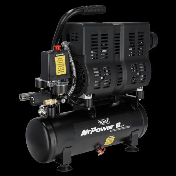 Sealey 6L Oil Free Low Noise Direct Drive Air Compressor 1hp