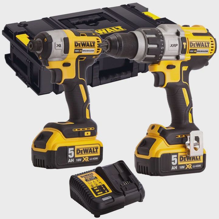 Dewalt DCK276P2 (DCD996N & DCF887N) 18V Brushless Twin Kit with 2 x 5.0Ah Battery Charger & Toughsystem Box