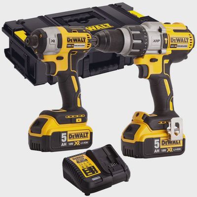 Dewalt DCK276P2 (DCD996N & DCF887N) 18V Brushless Twin Kit with 2 x 5.0Ah Battery Charger & Toughsystem Box