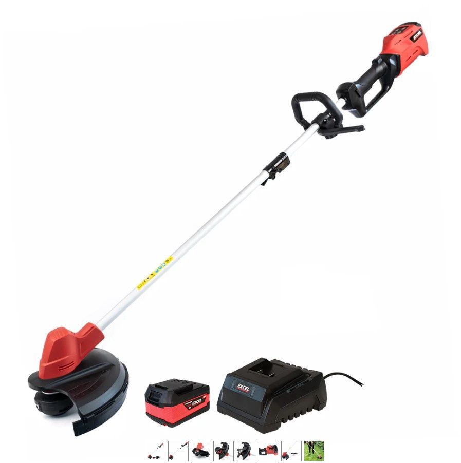 Excel 18V Brushless Grass Trimmer & Brush Cutter 2 in 1 with 1 x 5.0Ah Battery & Charger