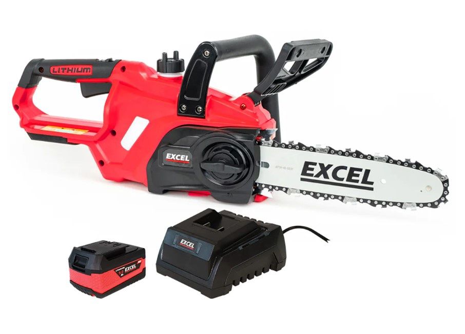Excel 18V Chainsaw Wood Cutter 245mm with 1 x 5.0Ah Battery & Charger