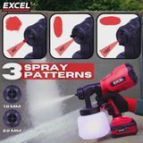 Excel 18V Cordless 1000ml Spray Gun with 1 x 5.0Ah Battery & Charger