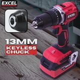 Excel 18V Cordless Brushless Combi Drill with 1 x 5.0Ah Battery & Charger