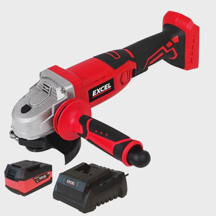 Excel 18V Cordless Angle Grinder 115mm with 1 x 5.0Ah Battery & Charger EXL555B
