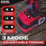 Excel 18V Cordless Brushless Impact Driver with 1 x 5.0Ah Battery & Charger