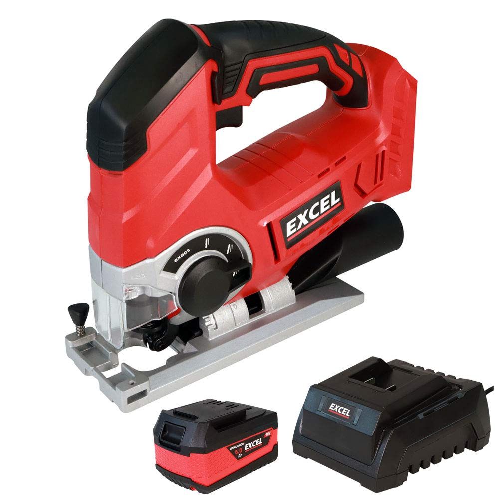 Excel 18V Cordless Jigsaw with 1 x 5.0Ah Battery & Charger EXL581B