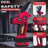 Excel 18V Cordless Mini Chain Saw with 1 x 5.0Ah Battery Charger & Bag
