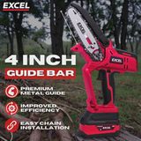 Excel 18V Cordless Mini Chain Saw with 1 x 5.0Ah Battery Charger & Bag