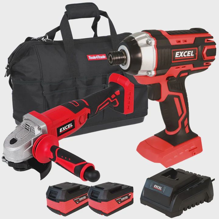 Excel 18V Cordless Twin Pack with 2 x 5.0Ah Batteries &amp; Charger in Bag EXL5093