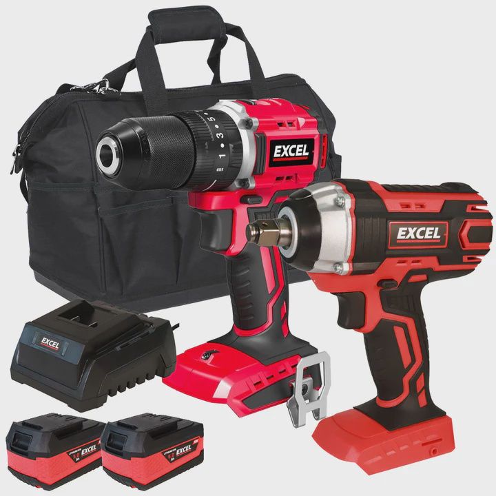 Excel 18V Cordless Twin Pack with 2 x 5.0Ah Batteries &amp; Charger in Bag EXL5074