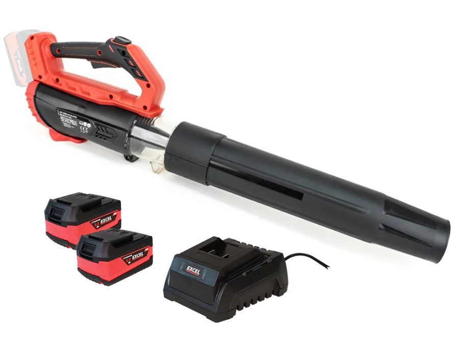Excel 18V Garden Leaf Blower 2 Level Speed with 2 x 5.0Ah Battery & Charger
