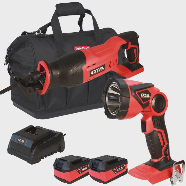 Excel 18V Cordless Twin Pack with 2 x 5.0Ah Batteries &amp; Charger in Bag EXL5136