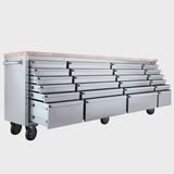 Excel 96" 24 Drawer Stainless Steel Tool Chest Heavy Duty Storage Cabinet