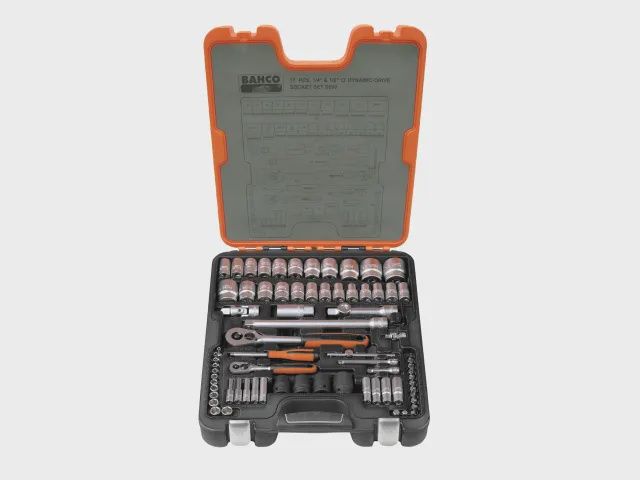 Bahco  BAHS800 S800 1/4 &amp; 1/2in Drive Socket Set, 77 Piece