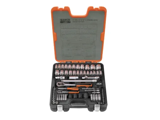 Bahco  BAHS800 S800 1/4 &amp; 1/2in Drive Socket Set, 77 Piece