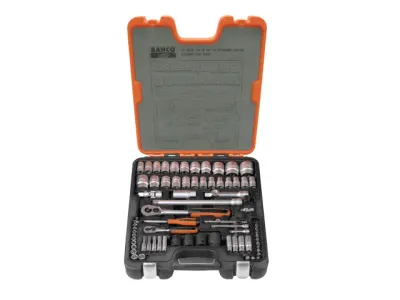 Bahco BAHS800 S800 1/4 & 1/2in Drive Socket Set, 77 Piece