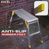 Excel Aluminium Stool Ladder 4 Tread with Work Bench Folding Hop Up 300mm