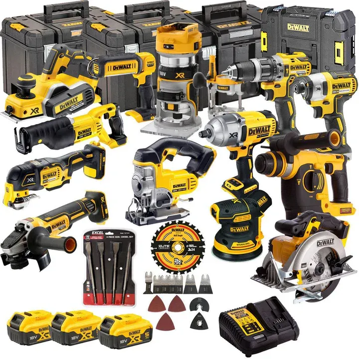 Dewalt DCK13B4A 18V 3 x 5.0Ah Batteries XR Li-Ion 13 Piece Toughsystem Kit with Accessories Set
