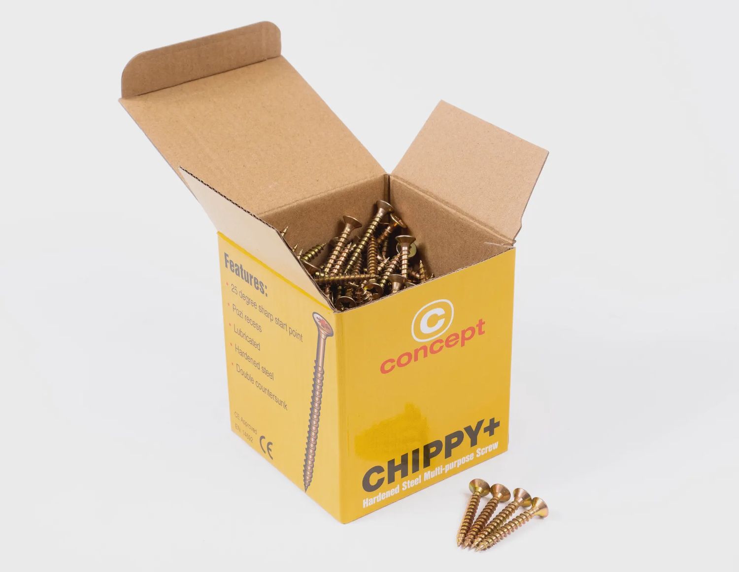 Concept CHIPPY + Woodscrews M6.0 x 100mm 011002 Concept CHIPPY + Woodscrews M6.0 x 100mm 011002