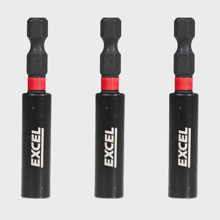 Excel 60mm Magnetic Impact Bit Holder Pack of 3