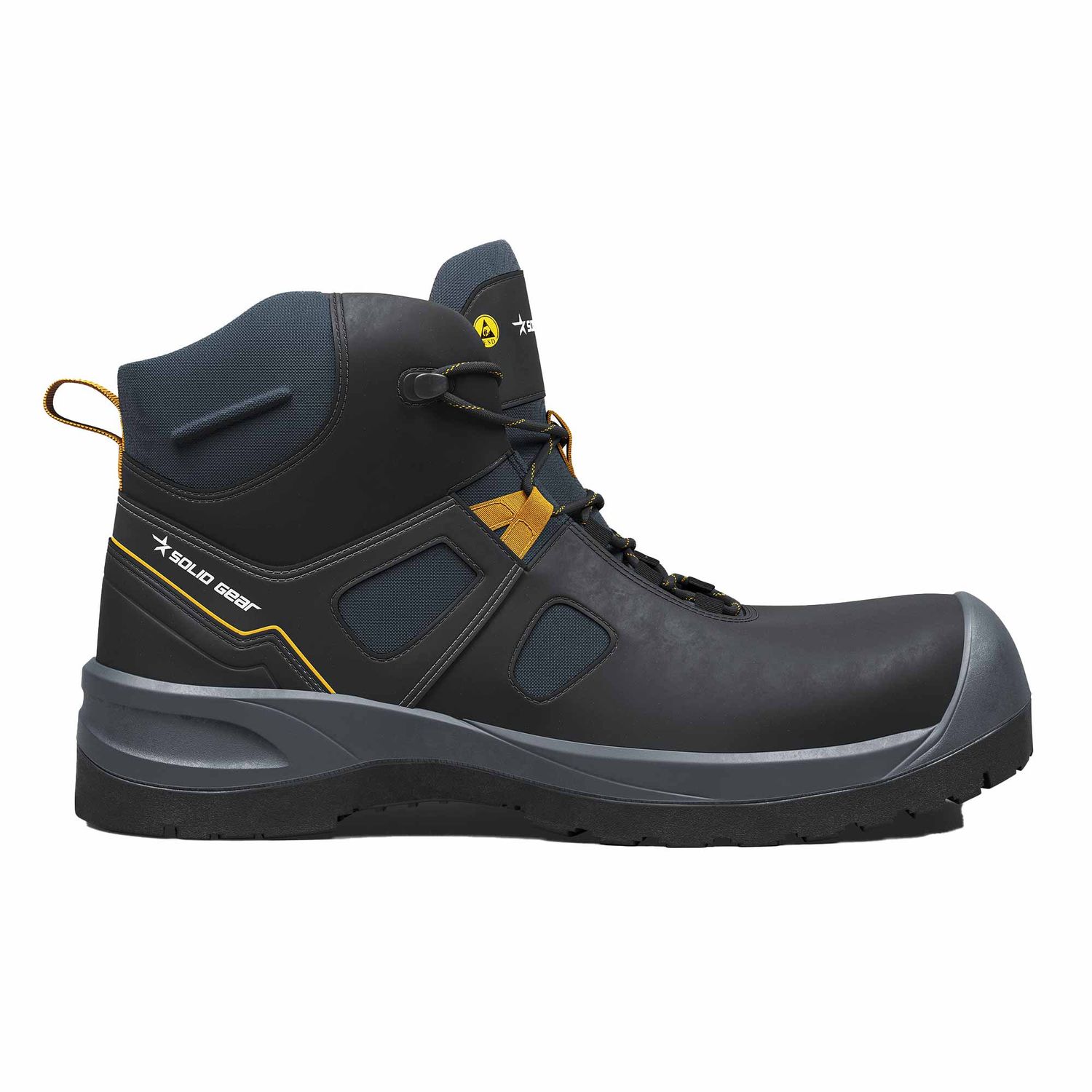 Snickers Solid Gear work shoes Essence Mid S3S black, size 44 UK10