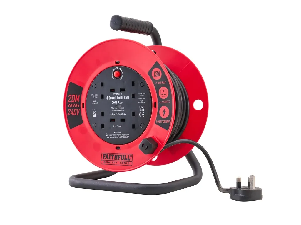 Faithfull  XMS26CR20M 20m Cable Reel