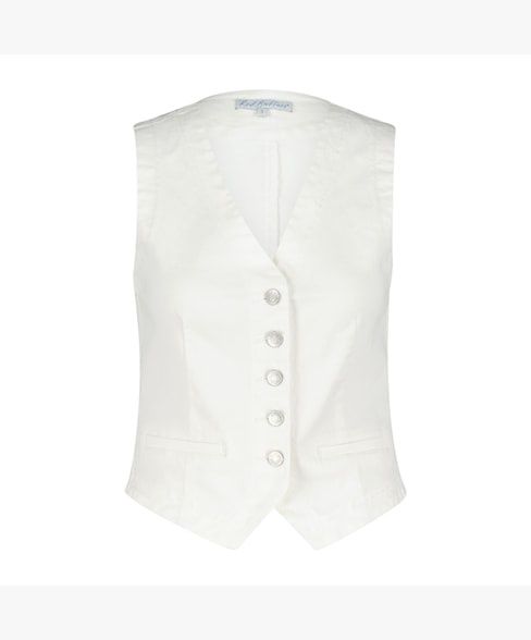 Waistcoat Denim, Color: Off White, Size: S