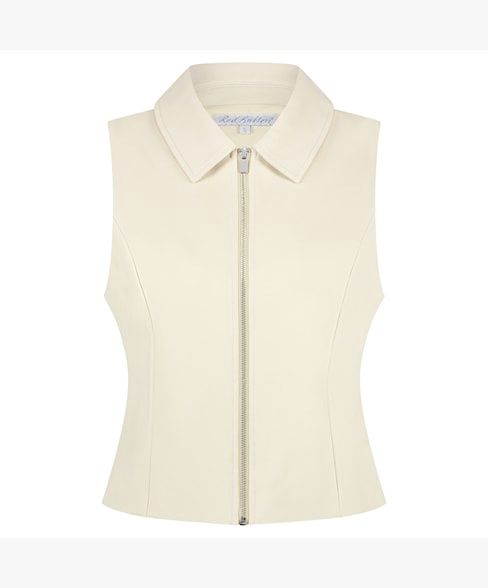 Waistcoat Punta Zipper, Color: Pearl, Size: S