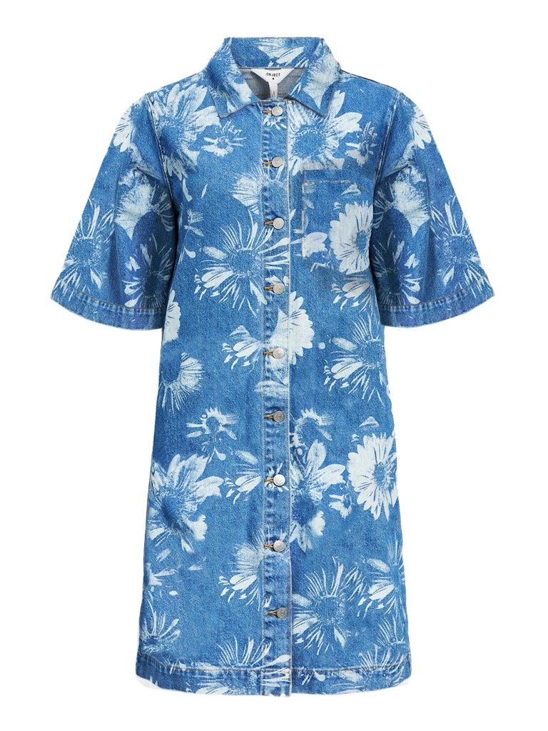 Emel Sali Denim Dress S/S, Color: Medium Blue Denim, Size: S