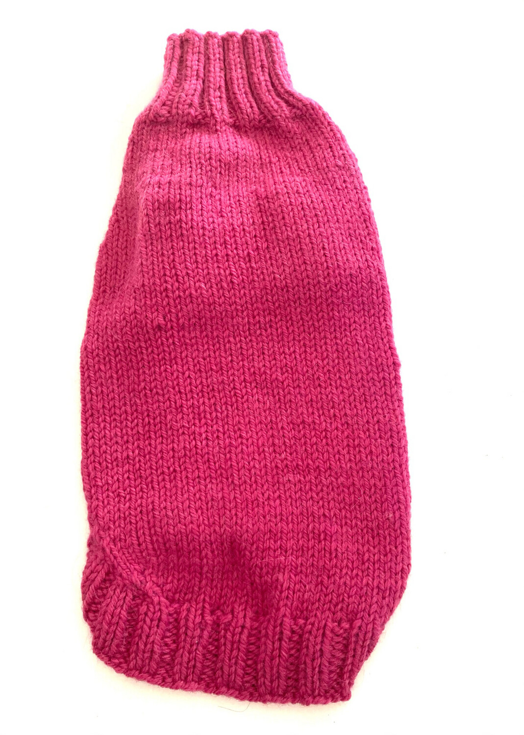 Håndstrikket tykk ullgenser Rosa 28 Cm