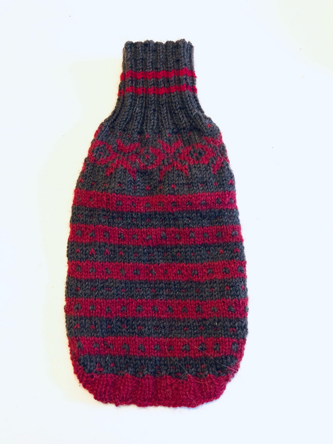 Nydelig Brun/rød Ullgenser, Lengde 23, Bryst 30cm