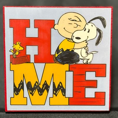 Snoopy &amp; Charlie Brown home decor block