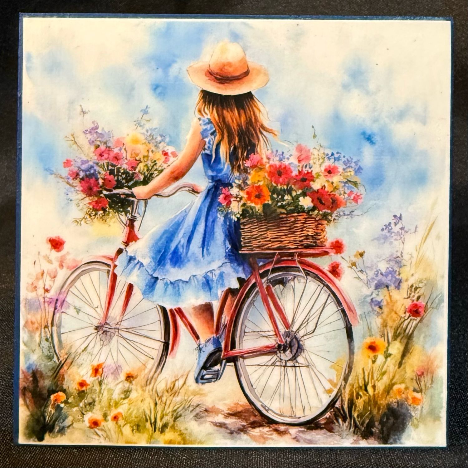 Summertime Bike Ride home decor block