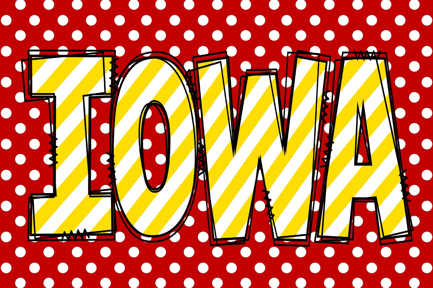 Iowa Red &amp; Yellow Home Decor Blocks