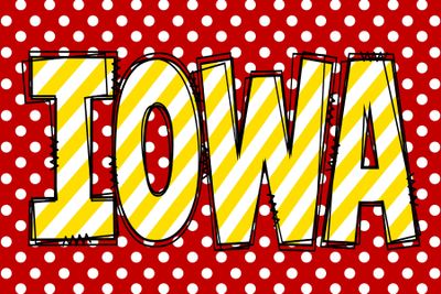 Iowa Red &amp; Yellow Home Decor Blocks