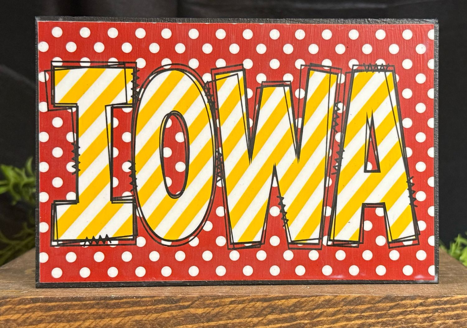 Iowa Red &amp; Yellow Home Decor Blocks