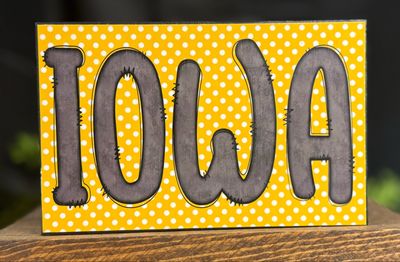 Iowa Black &amp; Gold Home Decor Blocks