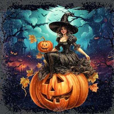 Vintage Witches Halloween home decor blocks