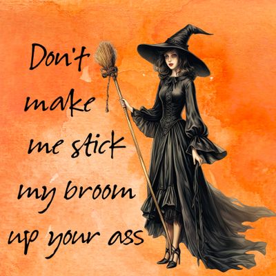 Vintage Halloween Snarky Witch home decor blocks