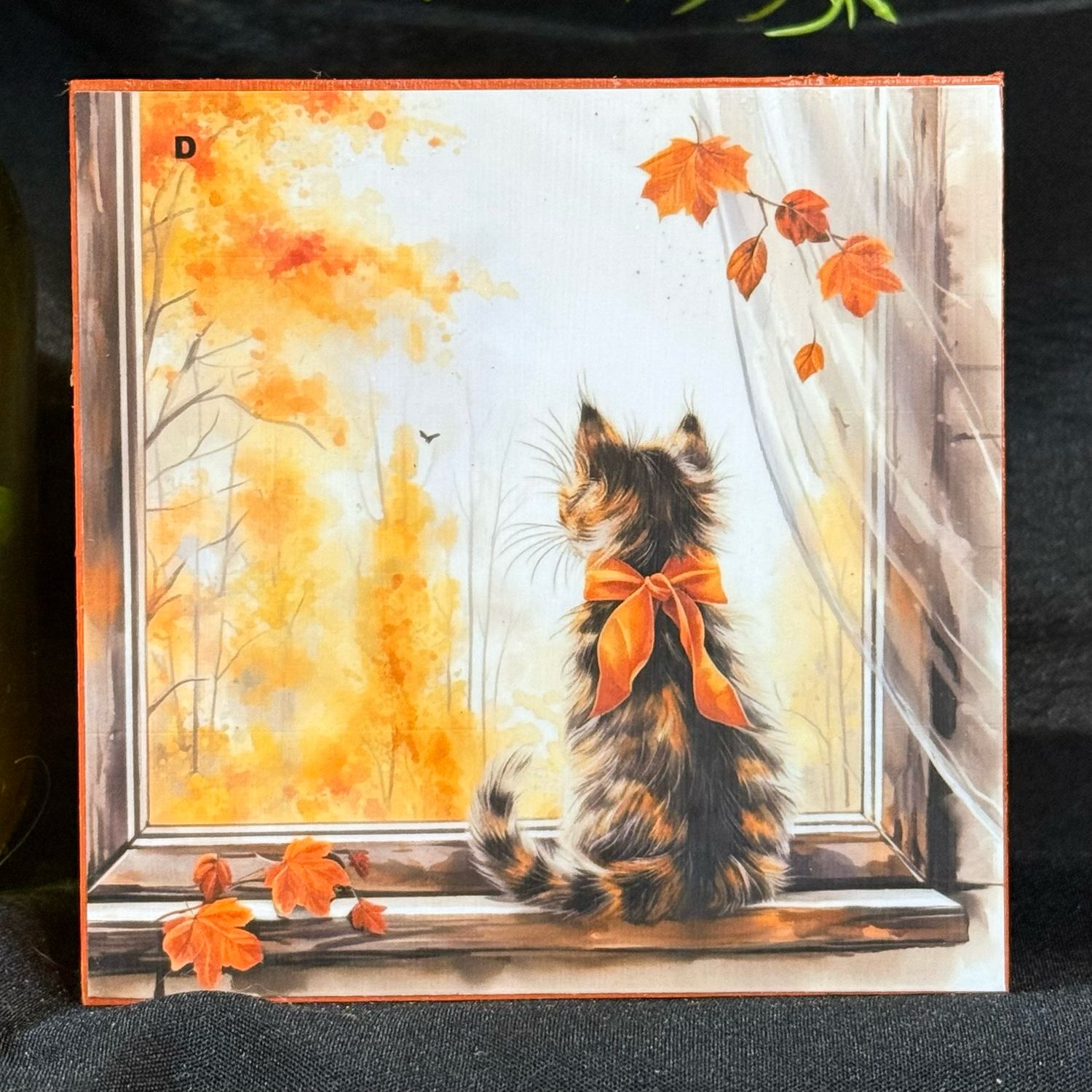 Fall time Kitten in the Window home decor blocks &amp; gifts