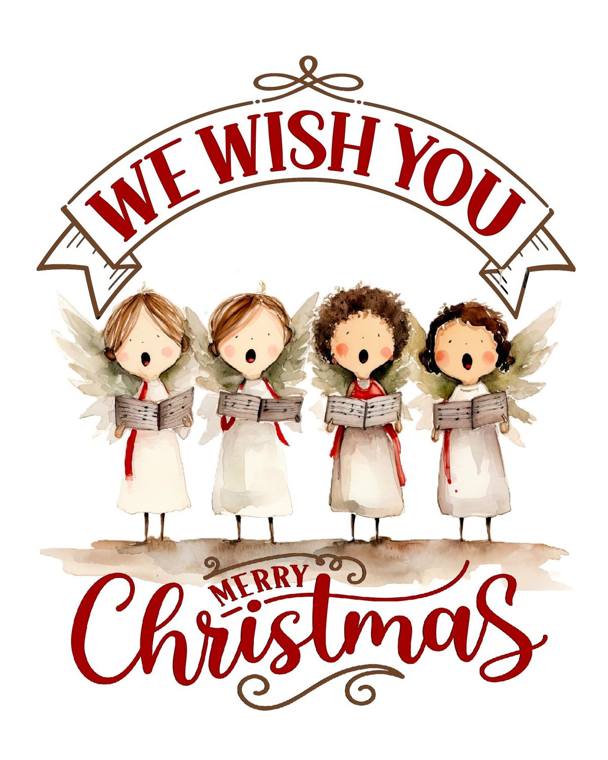 Angel Christmas Choir home decor blocks