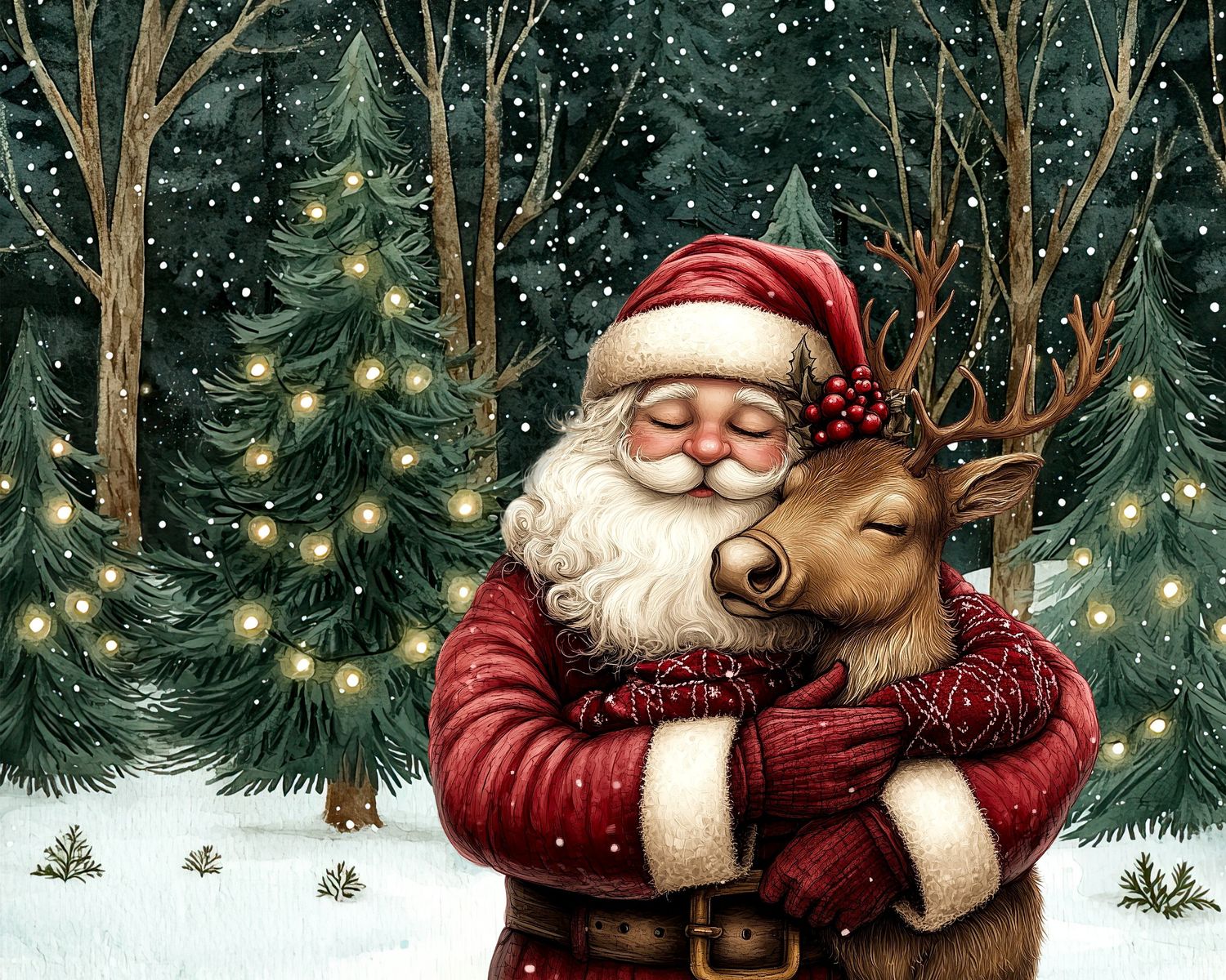 Santa and his Reindeer home decor blocks